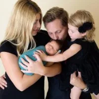 Dr. Todd Grecian with his wife and children